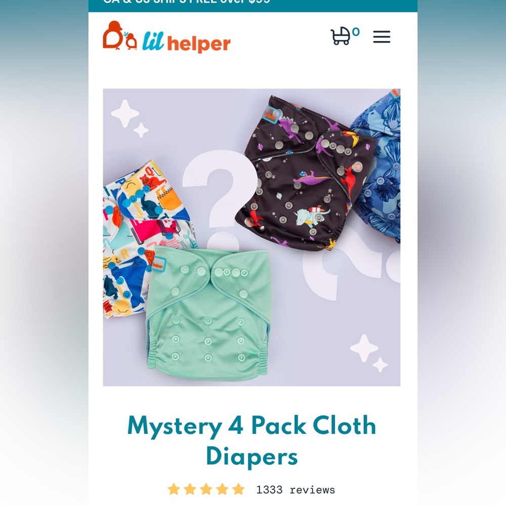 NEW Lil Helper cloth diapers